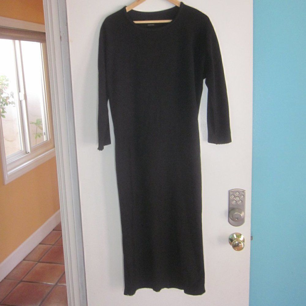 Isabel Marant Womens Size 42 Black Midi Sheath Dress of Mixed Materials Fits M - Picture 3 of 12